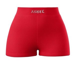 Size XS red spandex shorts (they fit more as a Medium)